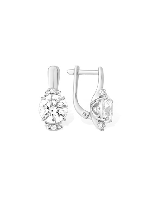 Серьги классические серебряные
