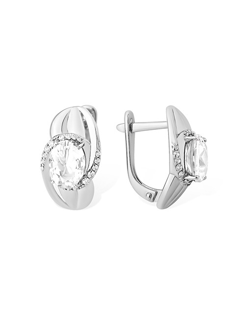 Серьги классические серебряные