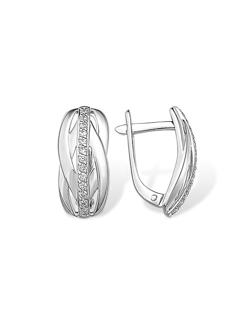 Серьги классические серебряные
