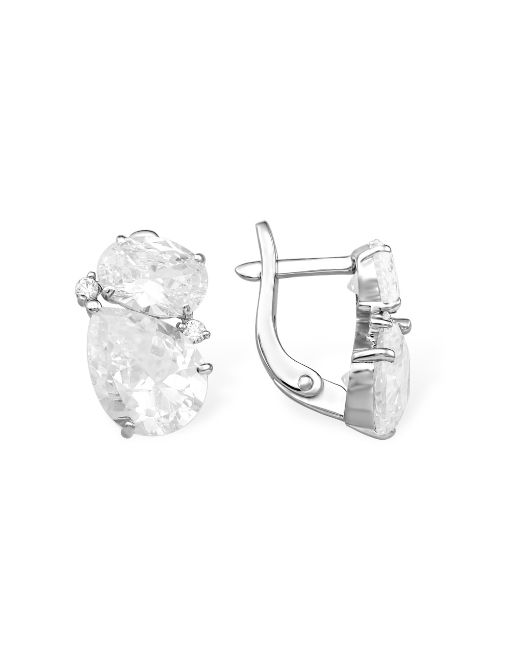 Серьги классические серебряные