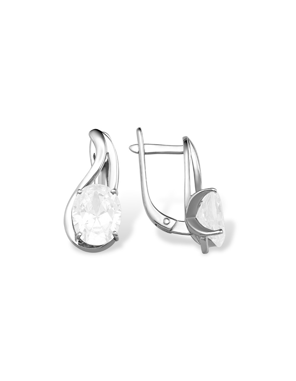 Серьги классические серебряные