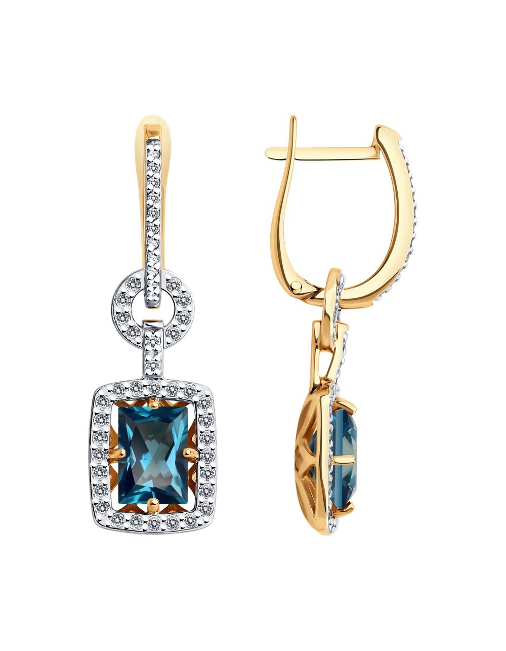 Серьги классические серебряные