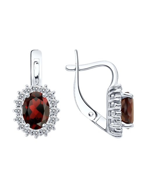 Серьги классические серебряные