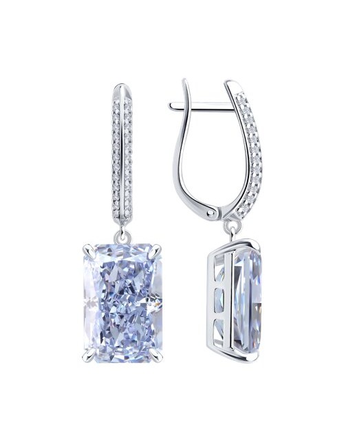 Серьги классические серебряные