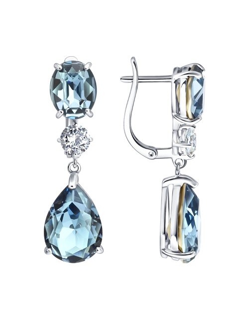 Серьги классические серебряные