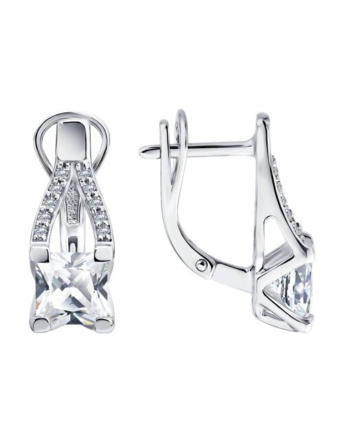 Серьги классические серебряные