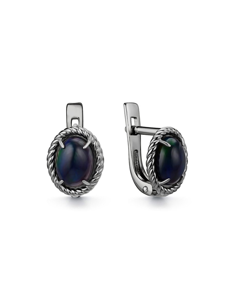 Серьги классические серебряные