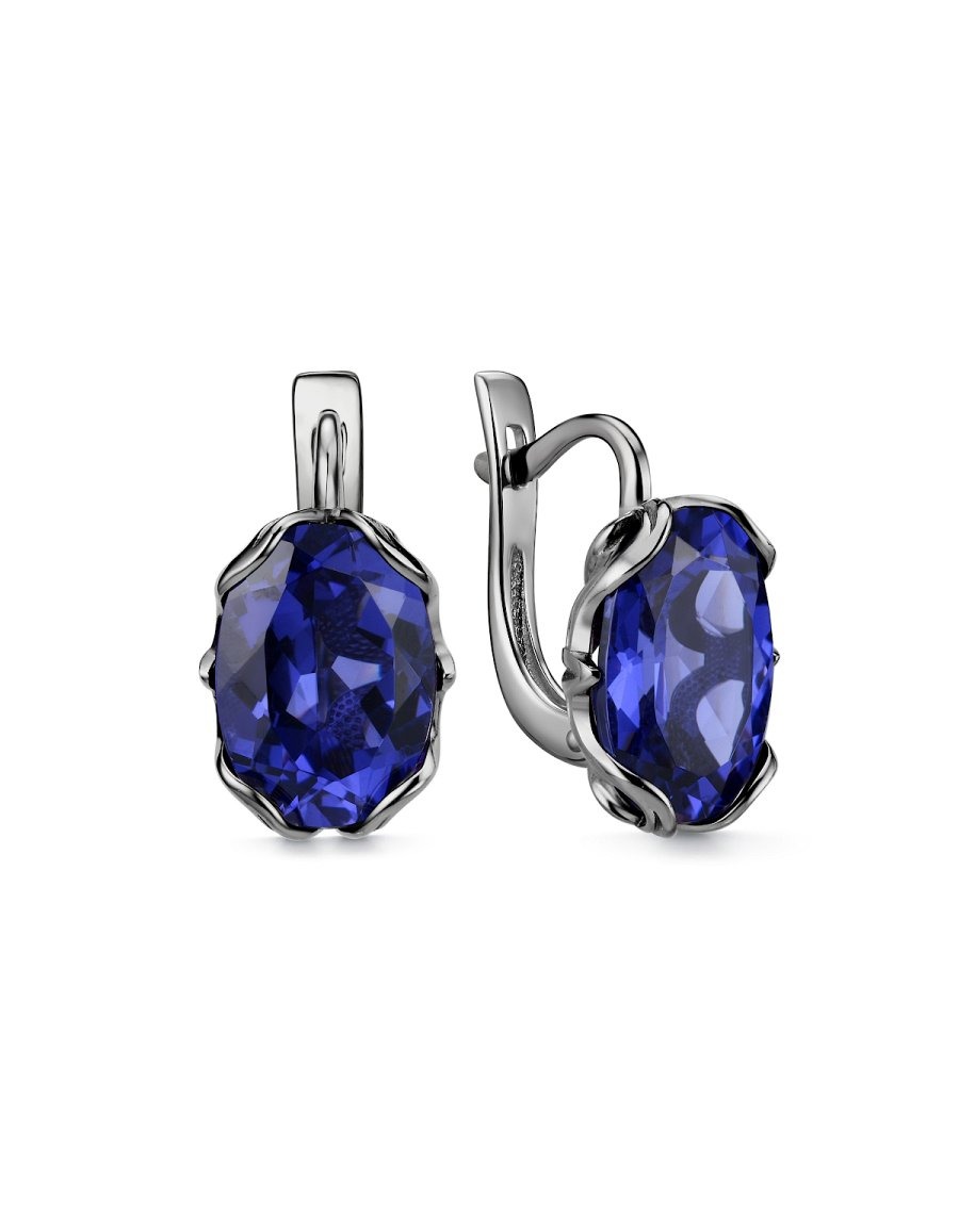 Серьги классические серебряные