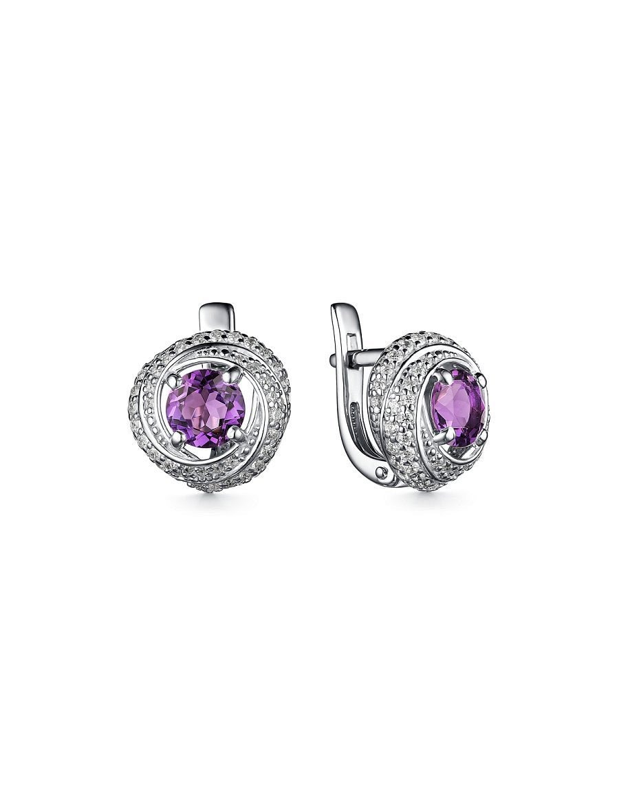 Серьги классические серебряные
