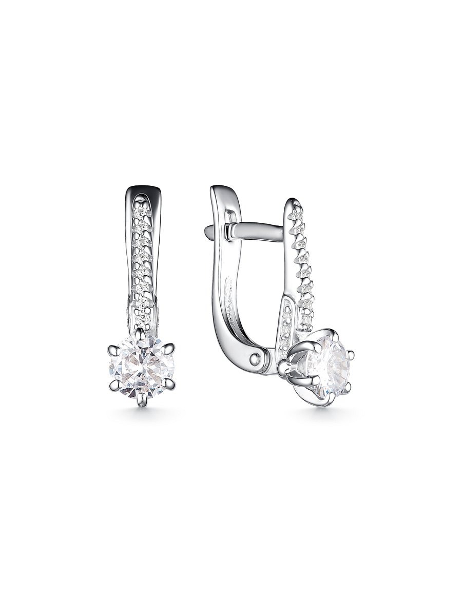 Серьги классические серебряные