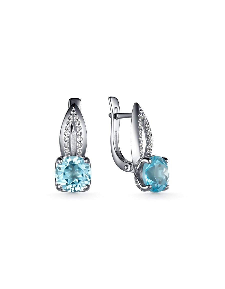 Серьги классические серебряные