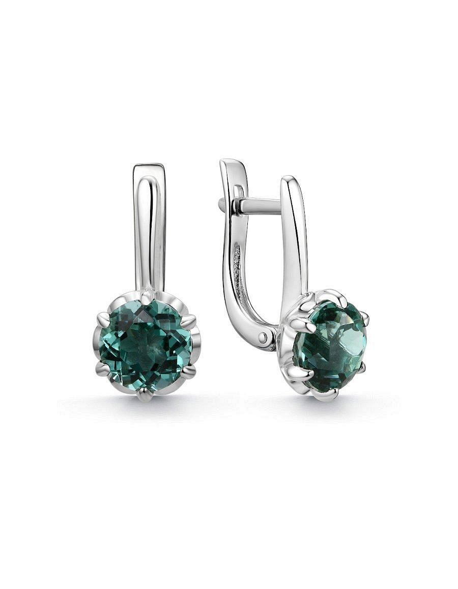 Серьги классические серебряные