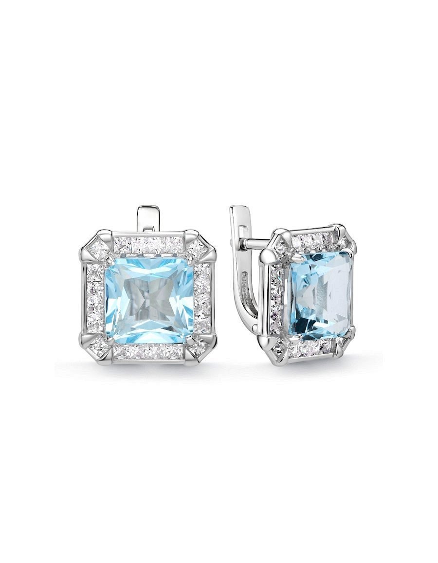 Серьги классические серебряные