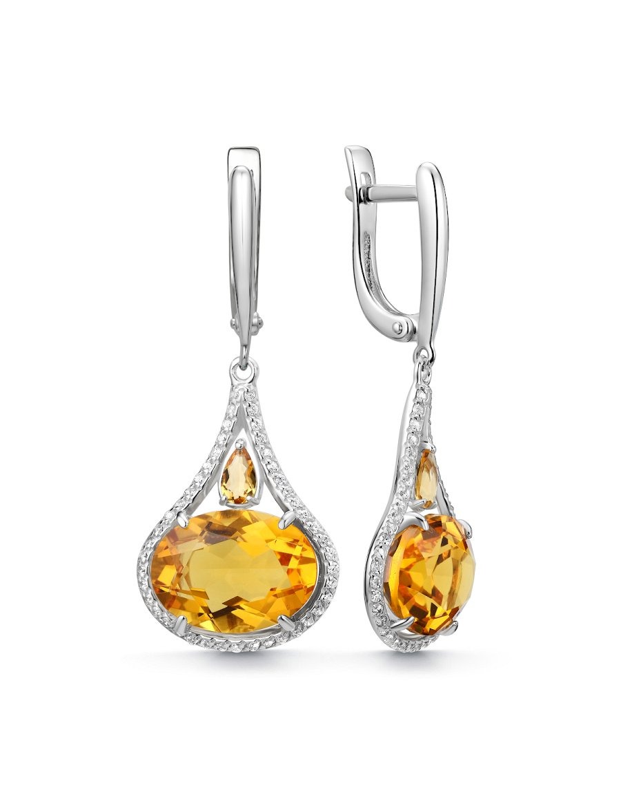 Серьги классические серебряные