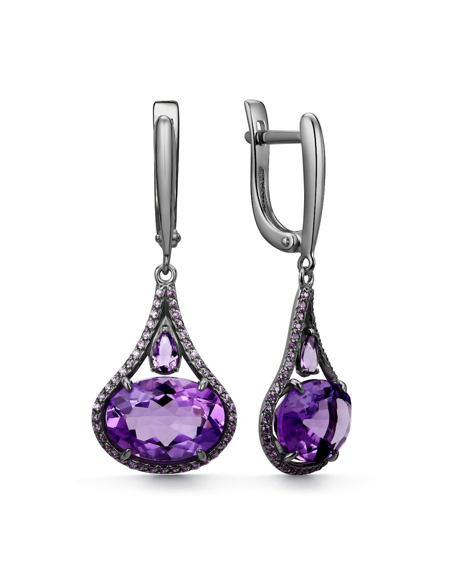 Серьги классические серебряные