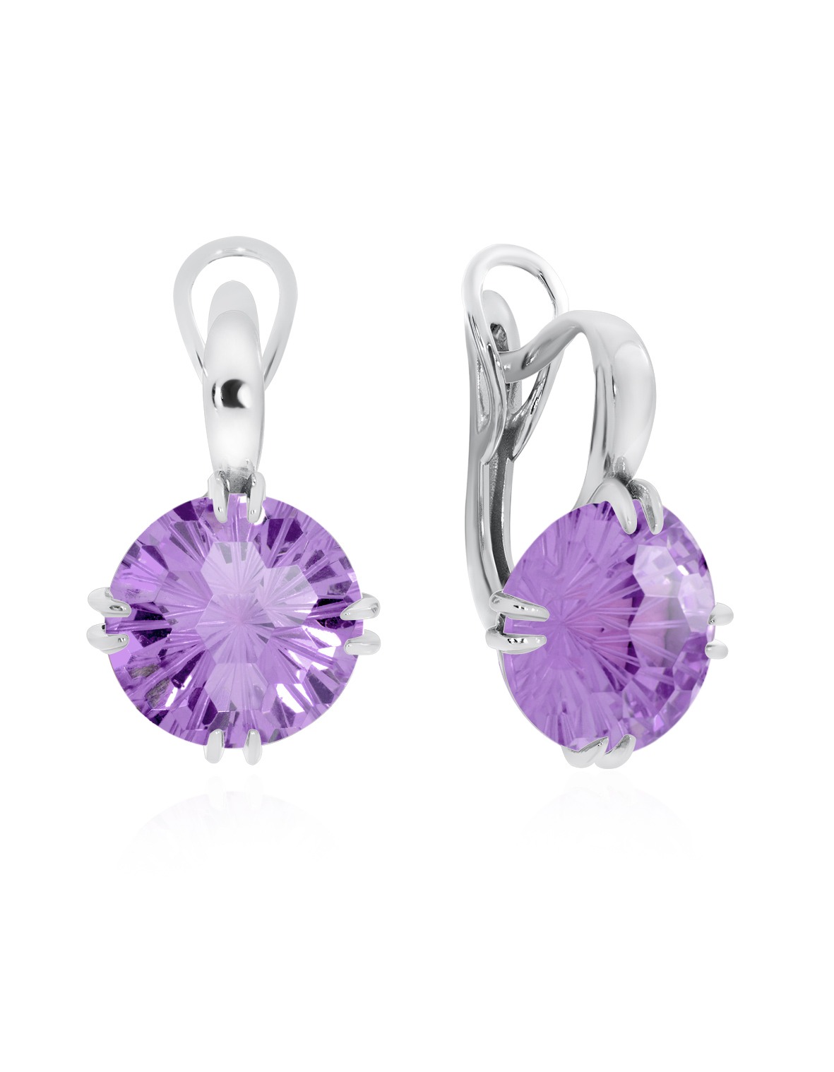 Серьги классические серебряные