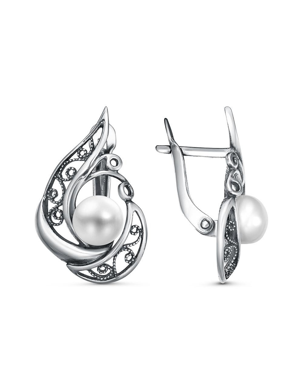 Серьги оригинальной формы серебряные