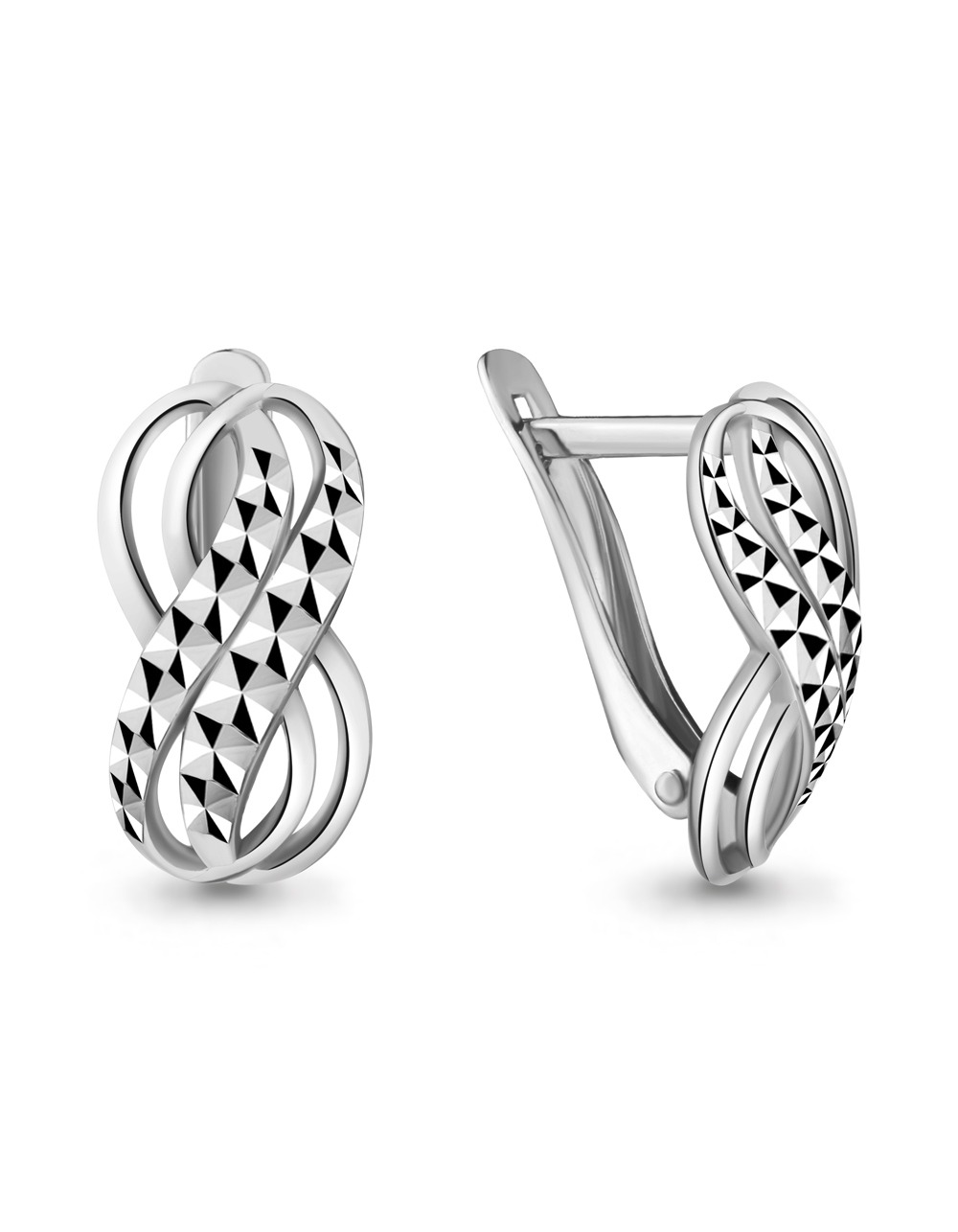 Серьги оригинальной формы серебряные