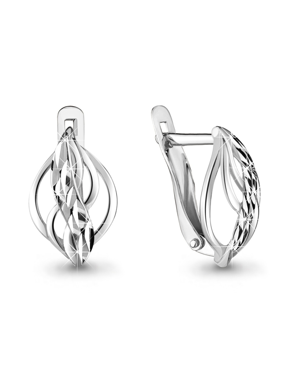 Серьги оригинальной формы серебряные