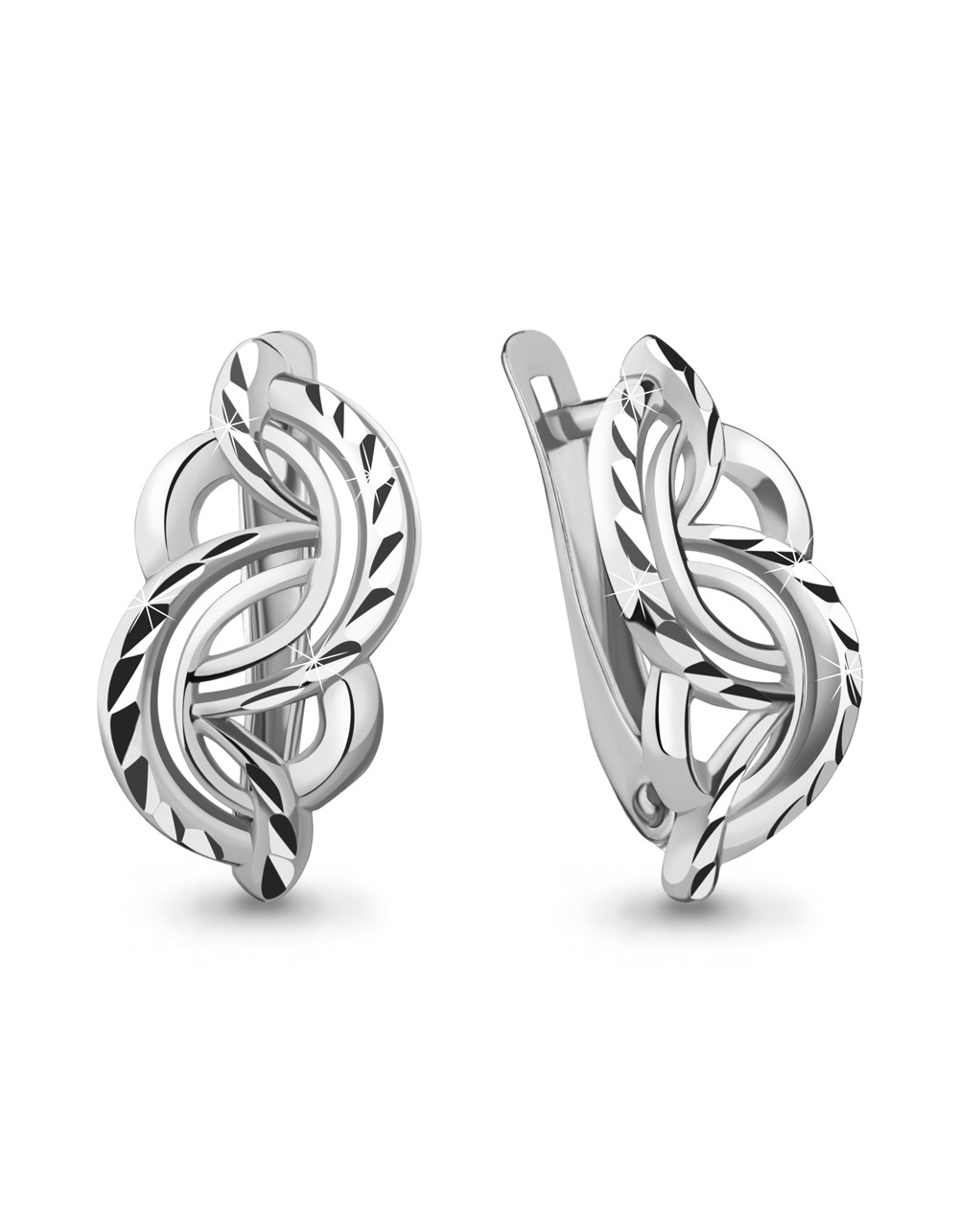 Серьги оригинальной формы серебряные
