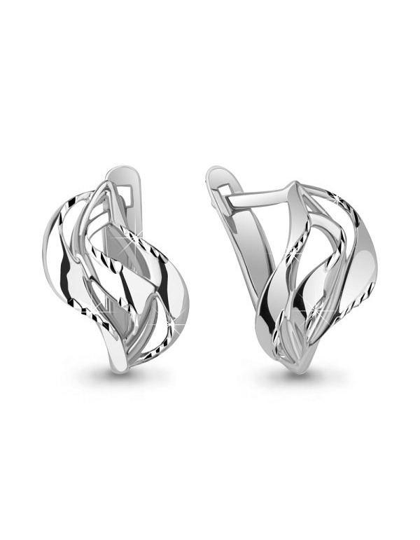 Серьги оригинальной формы серебряные