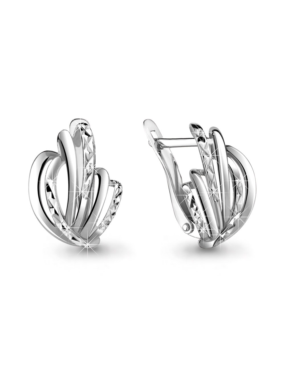 Серьги оригинальной формы серебряные