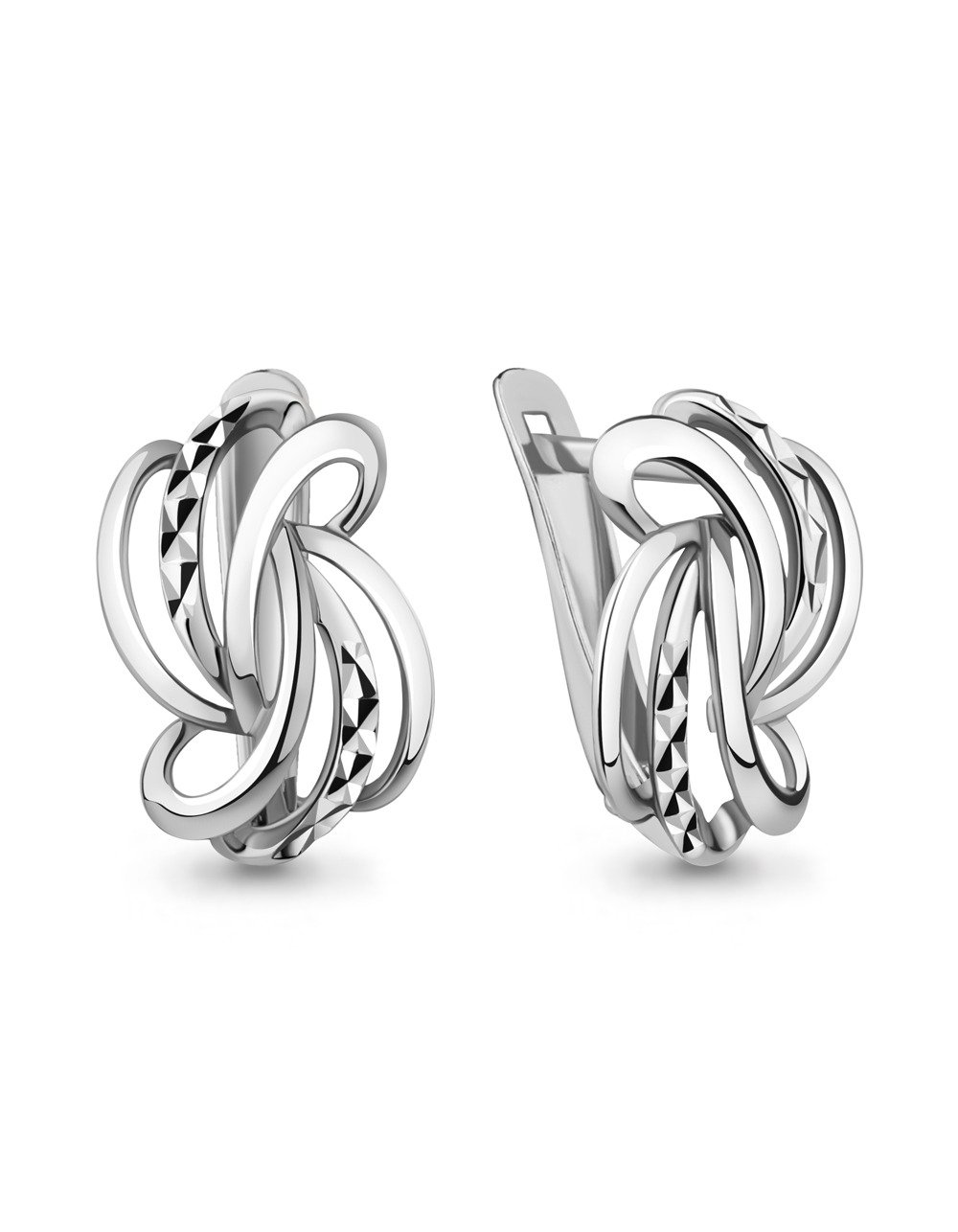 Серьги оригинальной формы серебряные
