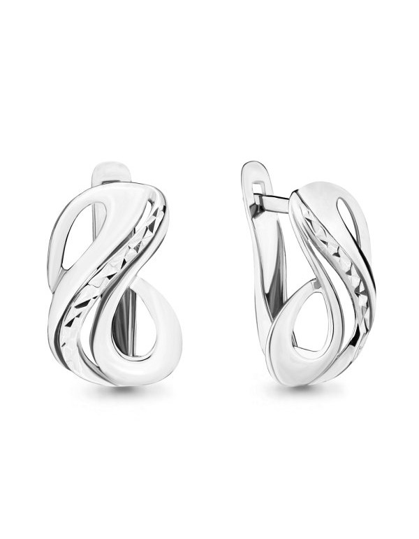 Серьги оригинальной формы серебряные