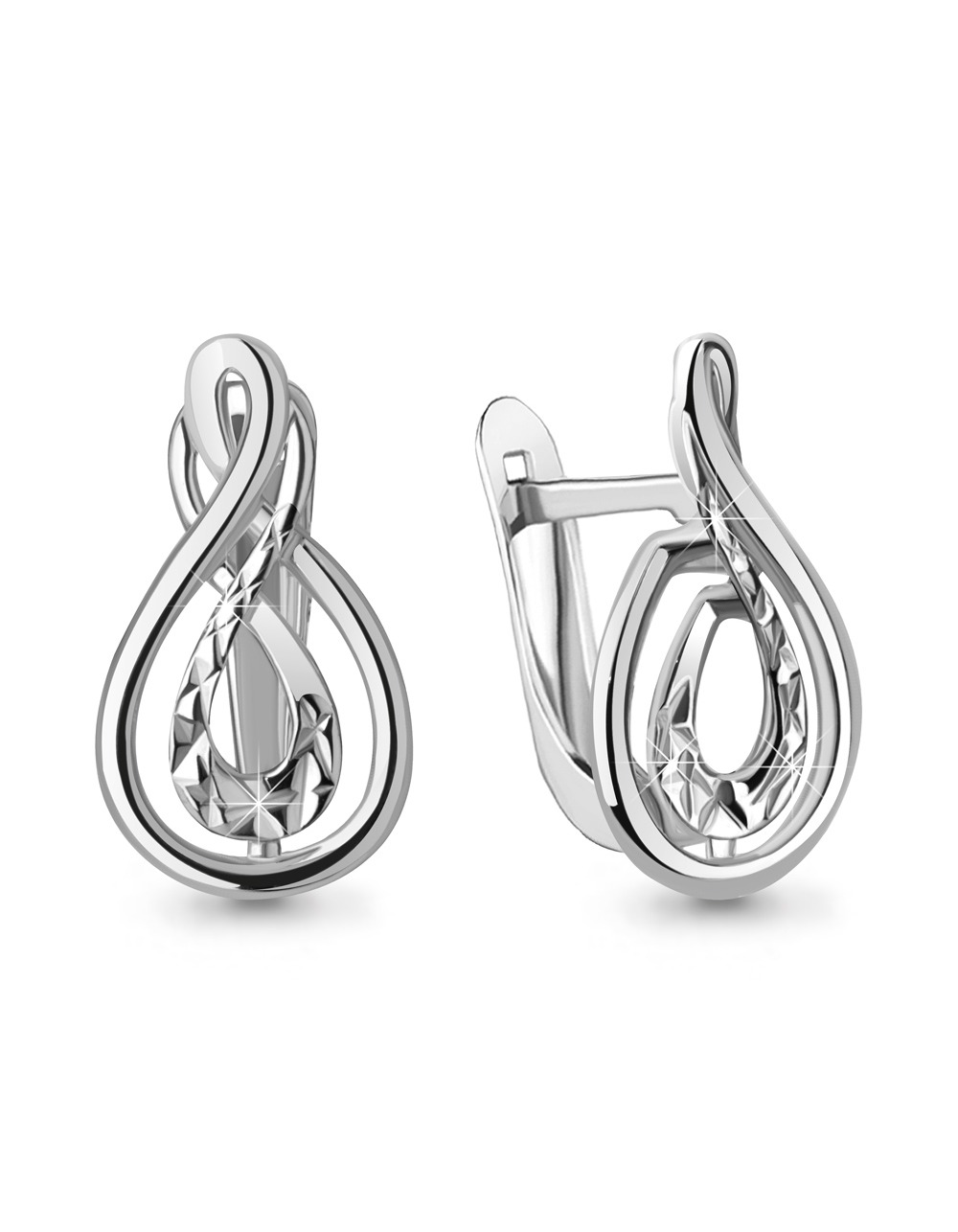 Серьги оригинальной формы серебряные