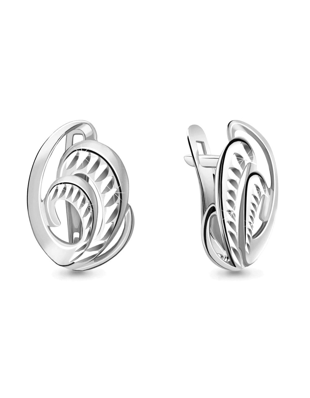 Серьги оригинальной формы серебряные