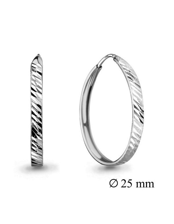 Серьги кольца серебряные
