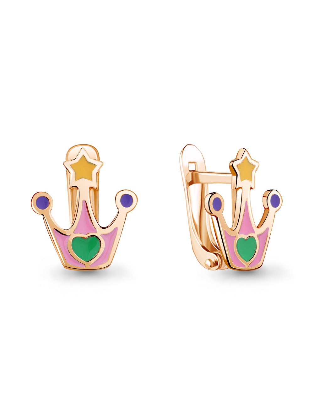 Серьги корона серебряные