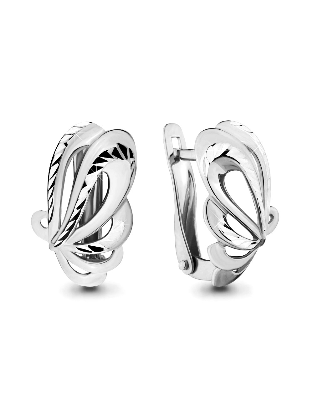 Серьги оригинальной формы серебряные