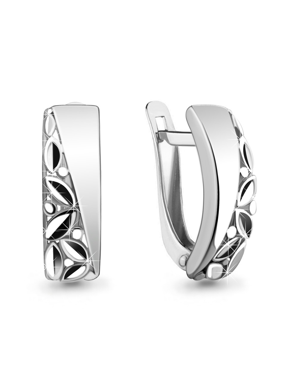 Серьги классические серебряные