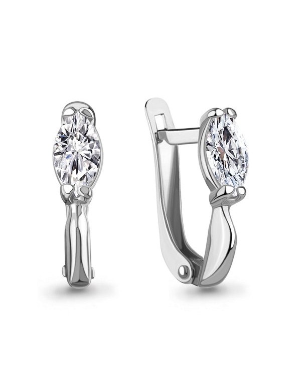 Серьги классические серебряные