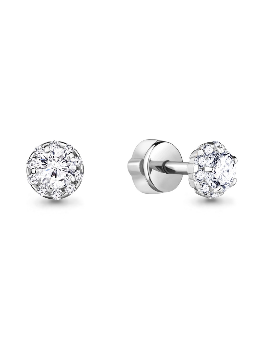 Серьги пусеты серебряные