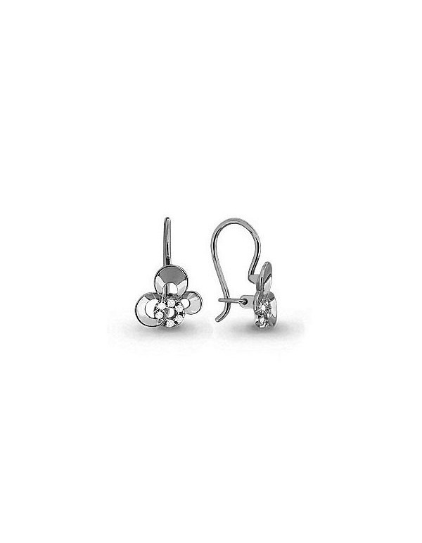Серьги классические из белого золота