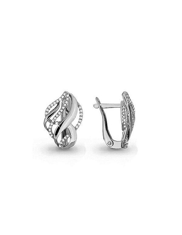 Серьги оригинальной формы серебряные
