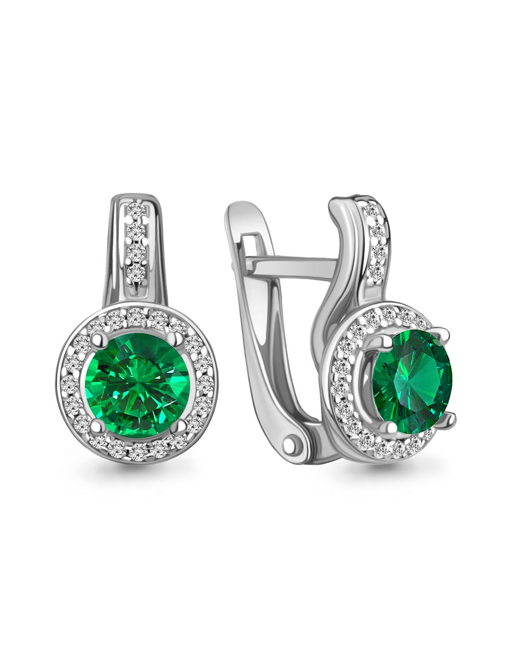 Серьги классические серебряные