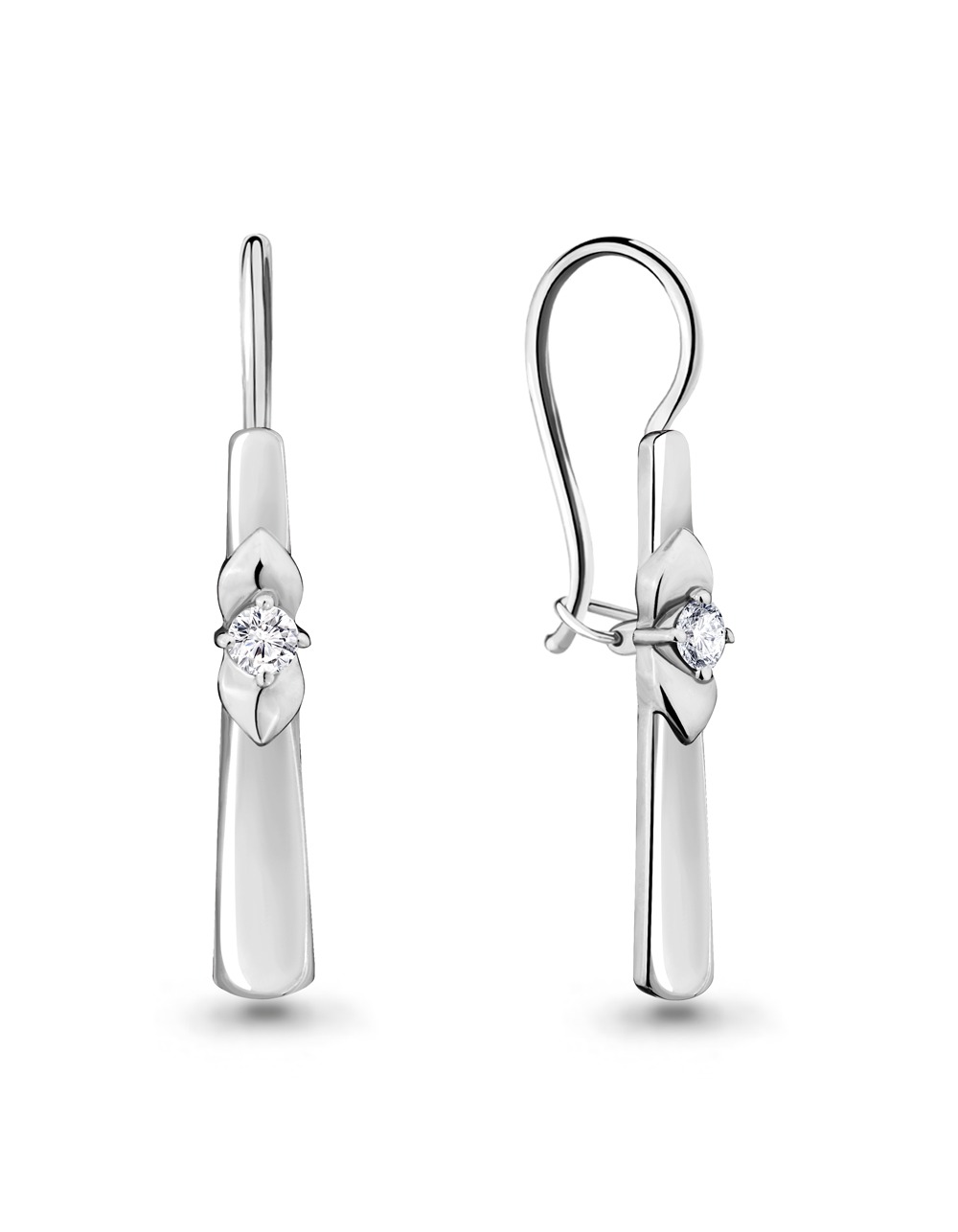 Серьги классические серебряные
