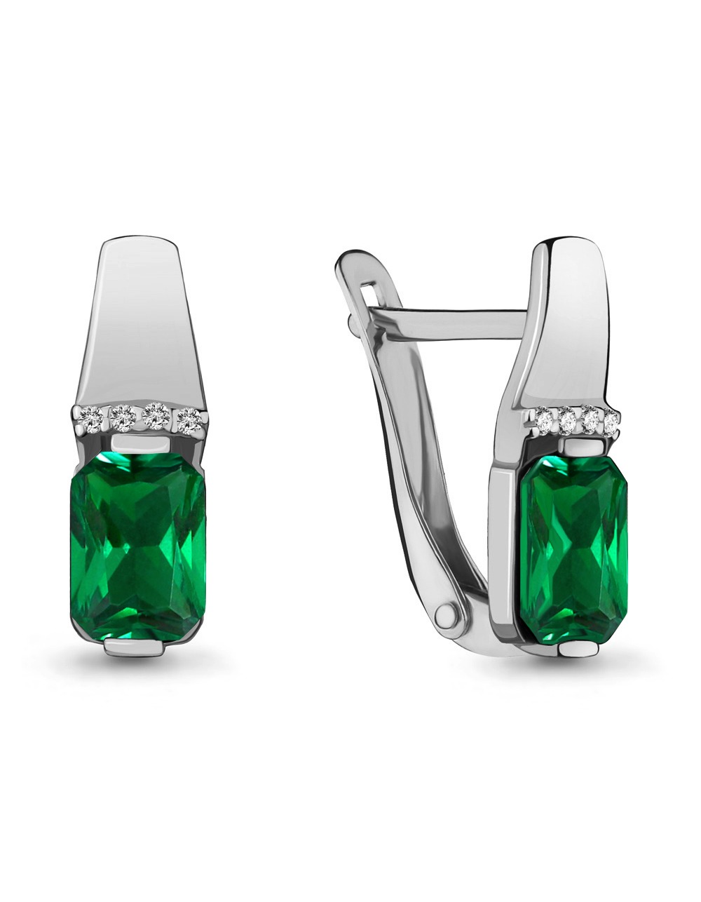 Серьги классические серебряные