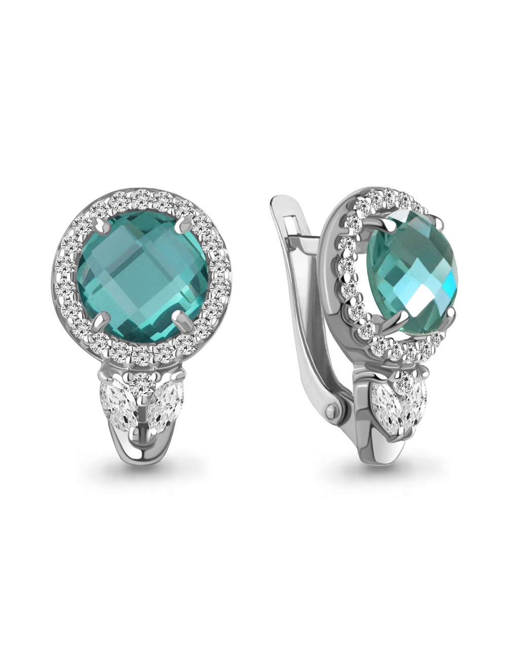 Серьги классические серебряные