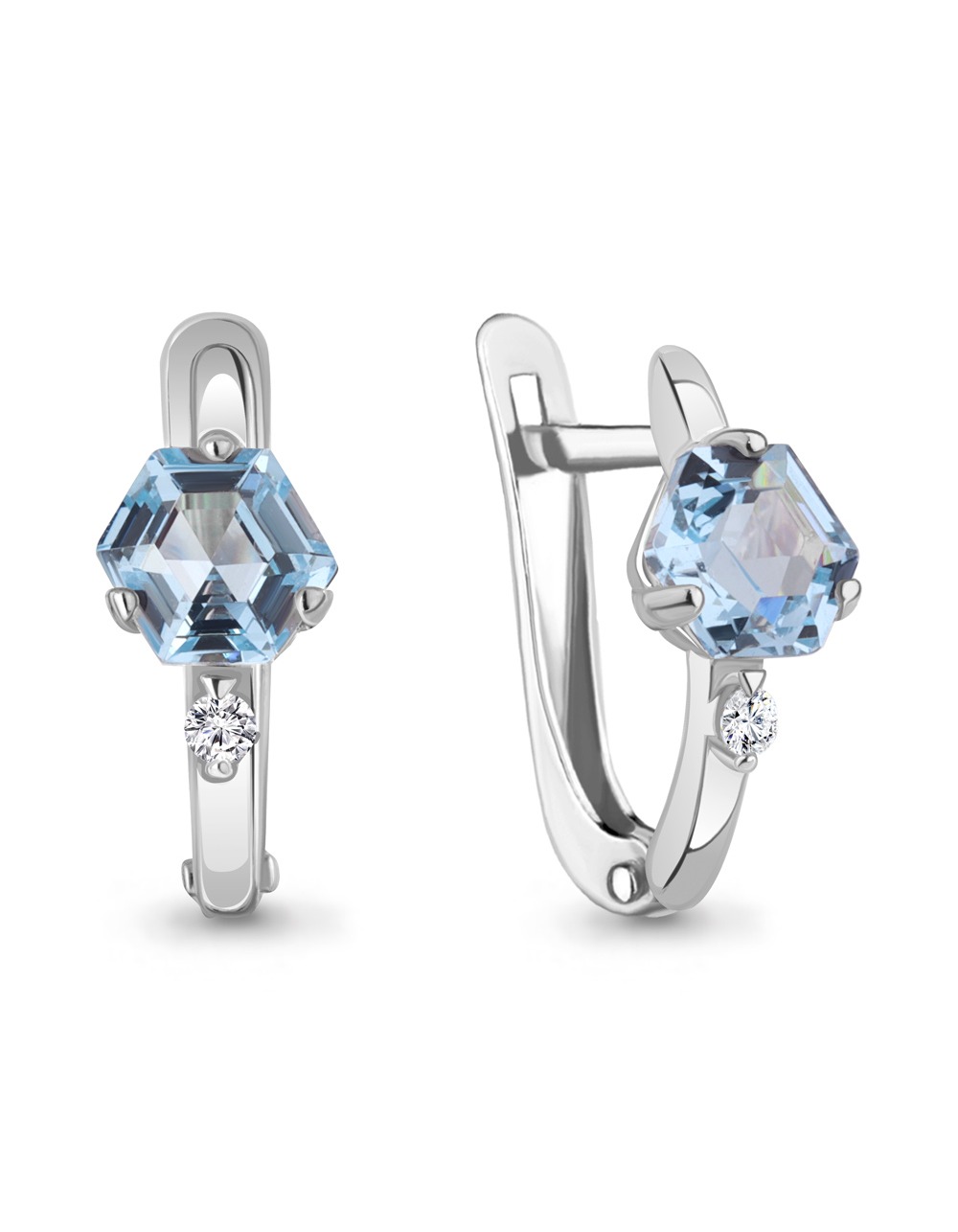 Серьги классические серебряные