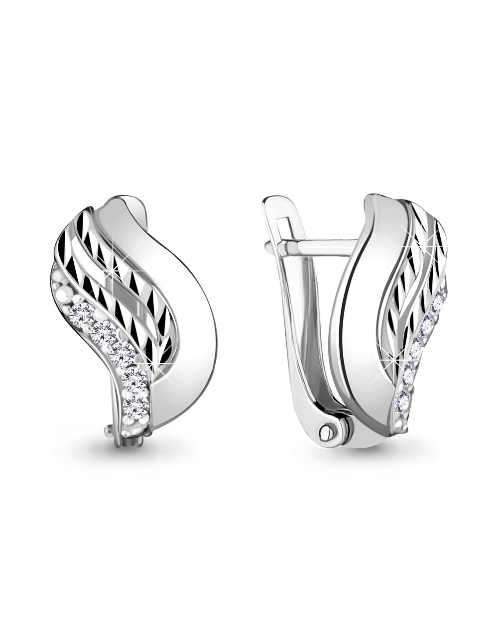 Серьги оригинальной формы серебряные