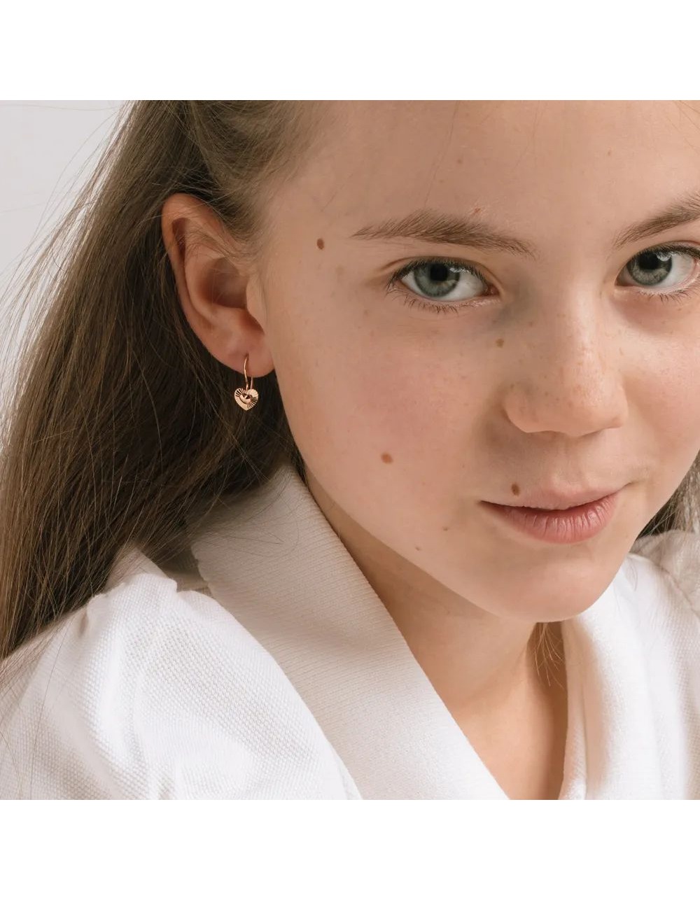 Серьги сердце золотые — фото 2