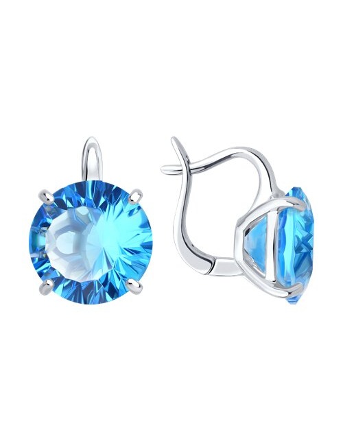 Серьги классические серебряные