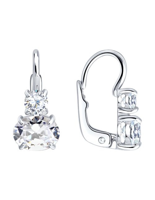 Серьги классические серебряные