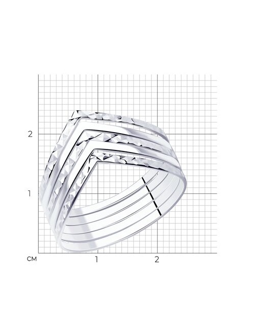 Кольцо широкое серебряное — фото 2