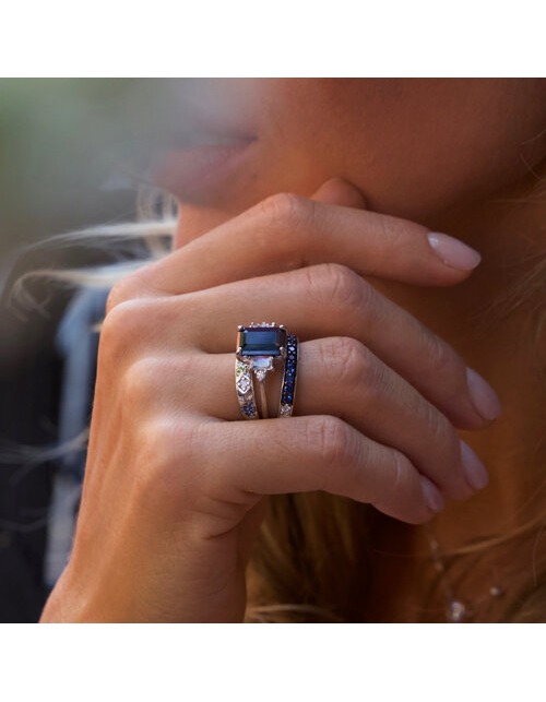 Кольцо серебряное с фианитом — фото 3
